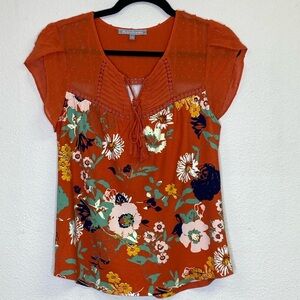 Daniel Rainn Stitch Fix Cap Sleeve Floral Top NWT Size PXS